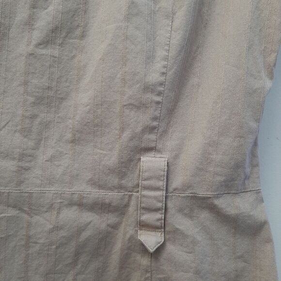 Iz Byer California Button Down Shirt Dress Tan Cotton Spandex Blend Medium - Picture 8 of 14